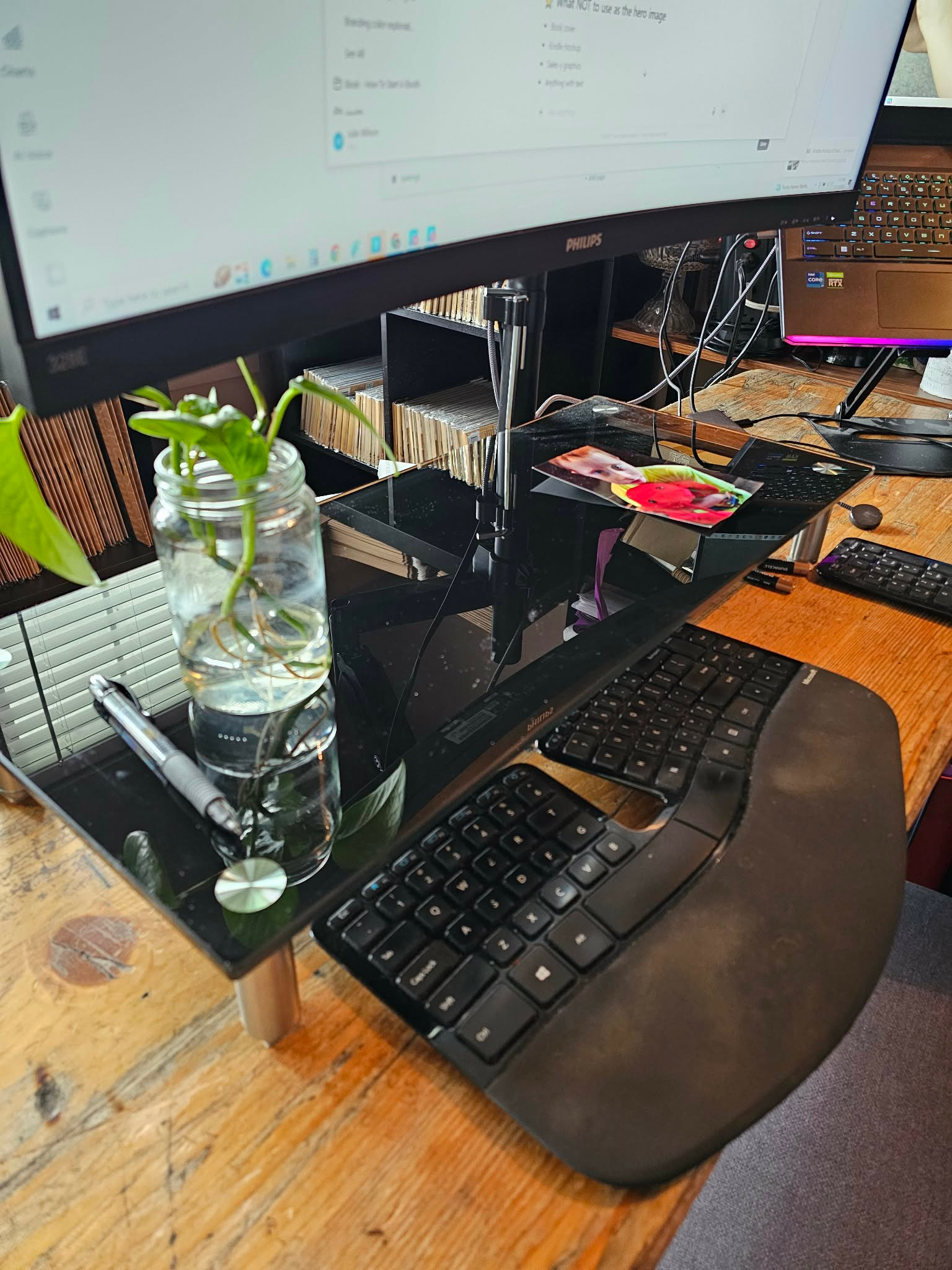 Julie's workspace — the desk where the letters get written